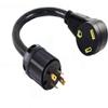 L14-30P 4Pin Male Twist Lock Generator Plug to TT-30R 3Prong Female RV Travel Trailer Camper Motor Home Receptacle Outlet Box NEMA Electric Power Cord Adapter/Converter 220/250V Input 110/125V Output view 1