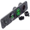 Cllena Dual USB Socket Charger 4.2A + 12V Power Outlet + LED Voltmeter + ON-Off Toggle Switch 4 in 1 Functions Panel for Car Marine Boat Rv ATV UTV Truck Camper (Green) view 1