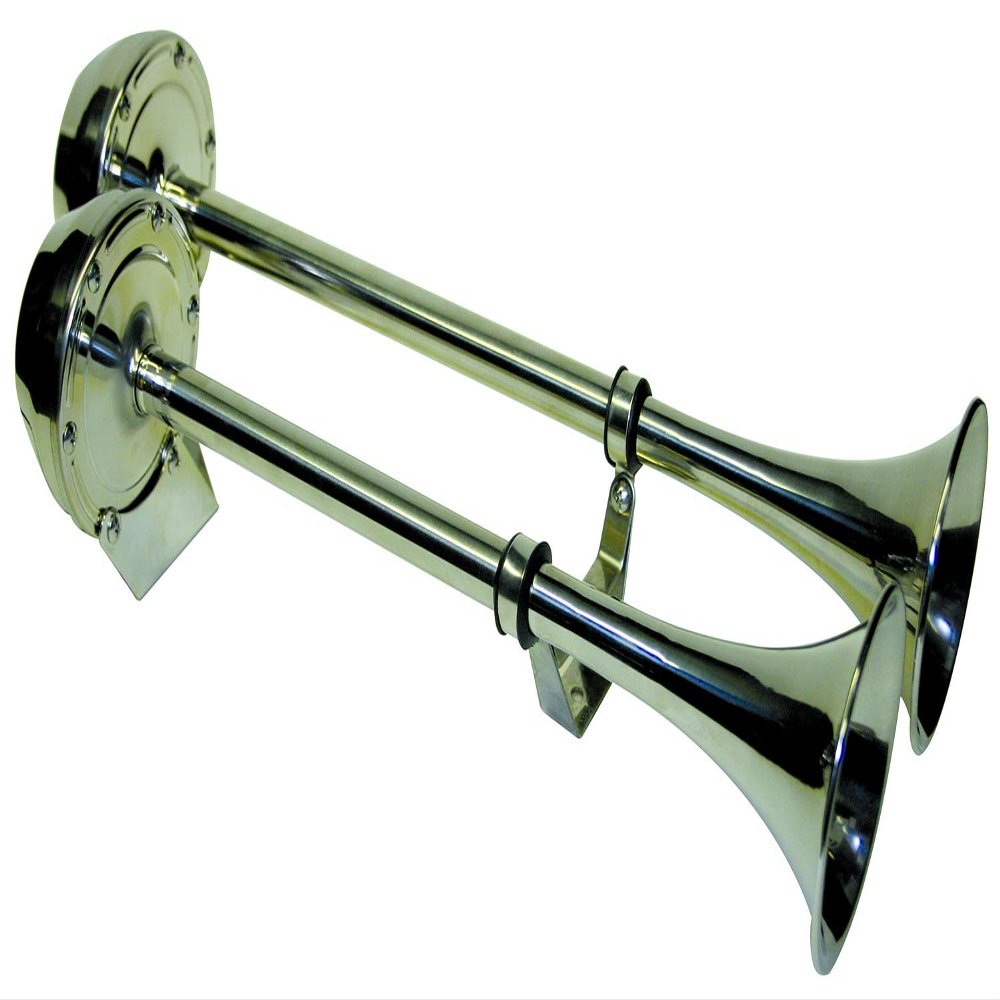 FIAMM Airtone Stainless Steel Electric Horns - Horn Twin Trumpet - Twin Dimensions: 18" x 7-1/2" x 4-3/4" (75550-23)