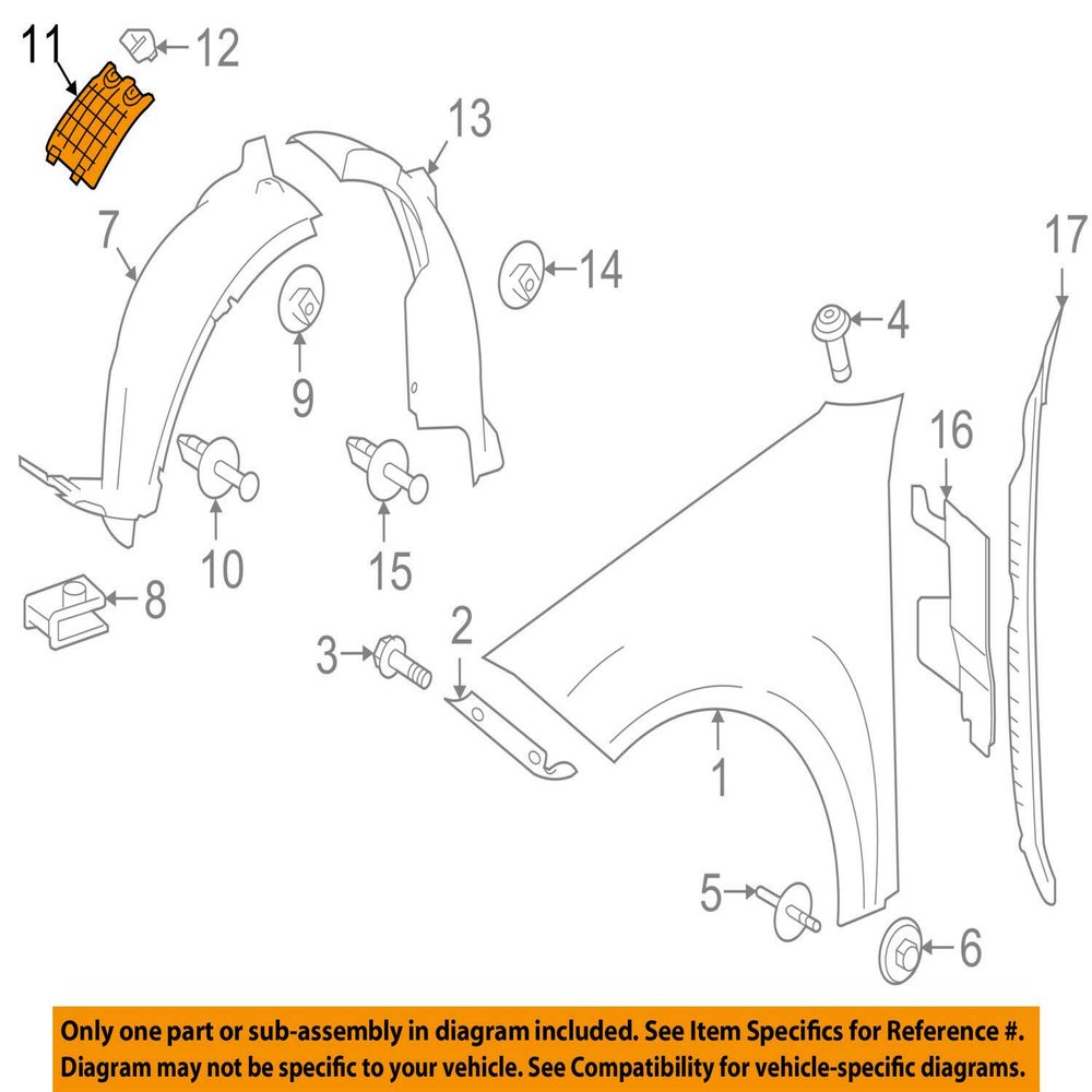 Mercedes Benz Genuine Ft Fender Liner Cover 253-693-17-00