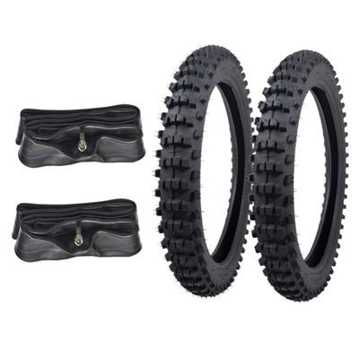 TDPRO Pack of Two 70/100-17 Tire and Tube kit | 2.25-2.50x17 Tires and Inner Tubes for Pit Dirt Bike Off Road