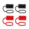 KingBra Rubber Cover 2pcs Black and Red 50A Plug Connector Protective End Cover Dust Cover Connector Cover Compatible with 50Amp DC Power Connectors view 1