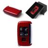 Luxury Red Carbon Fiber Snap on Hard Case Fits for Jaguar XE XF XJ F Type Key Fob Remote view 1
