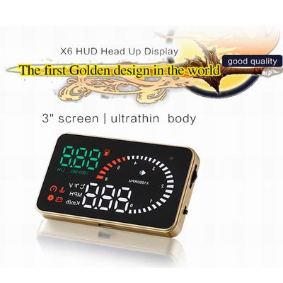 wepeculior Car HUD Head Up Display, X6 3" Auto Hud OBD Car Speedometer OBD2 Speedo Over Speed Voltage Alarm Windshield Projector OBDii Plug Car Speed Projector