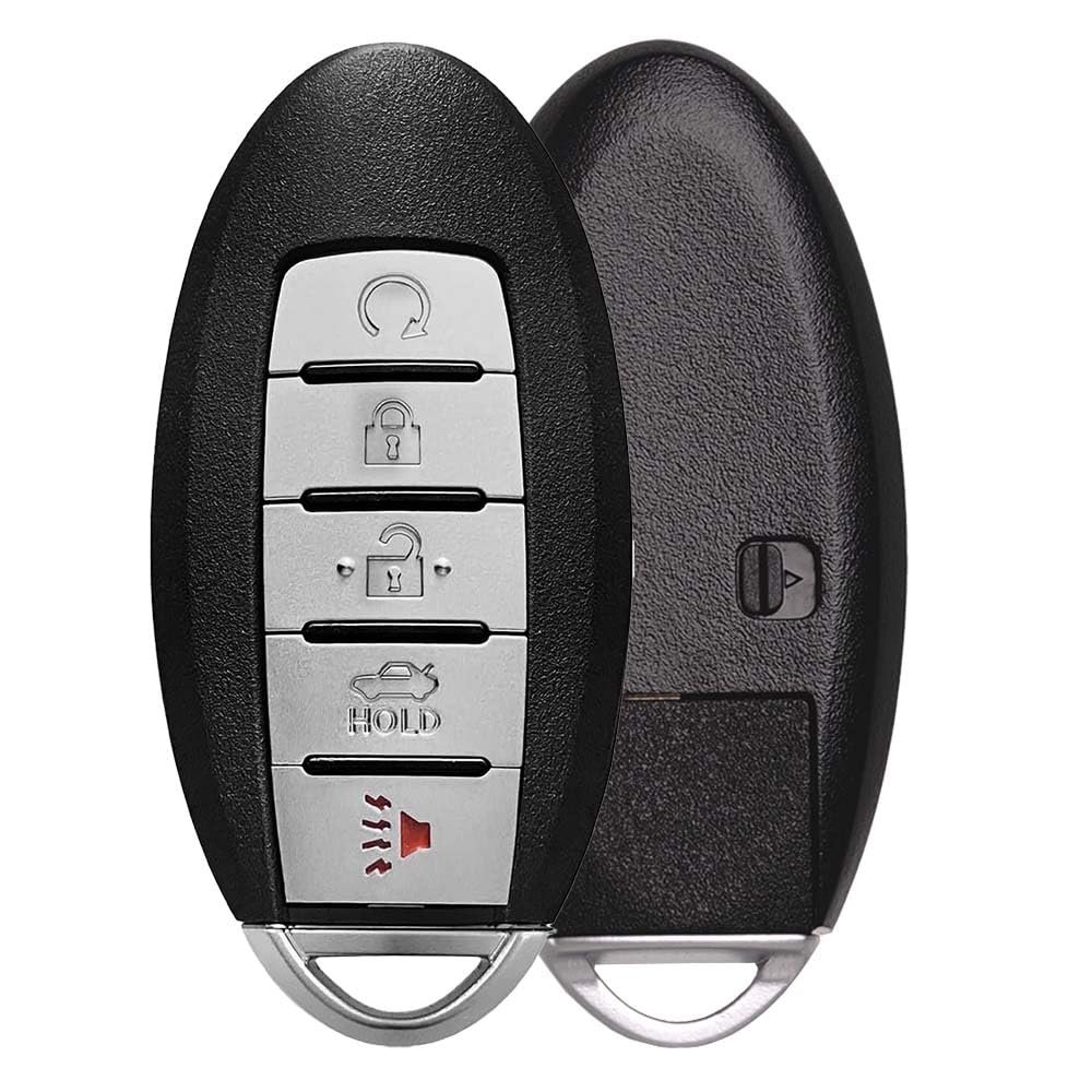AKS KEYS Replacement for Nissan Altima Smart Key with Remote Start 5 Buttons Fob FCC R5S180144014-433 MHz Pn 285E3-9HP5B/285E3-3TP5A Compatible with Altima 2013 2014 2015 (1)