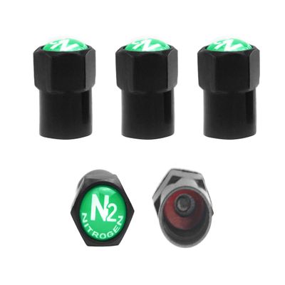 Black N2 Nitrogen Tire Valve Stem Cap+Seal-Schrader Valve 8V1 Compatible with Bike Motorcycle Car SUV RV Minivan Golf Cart/Trailer Stroller (5 PCS)