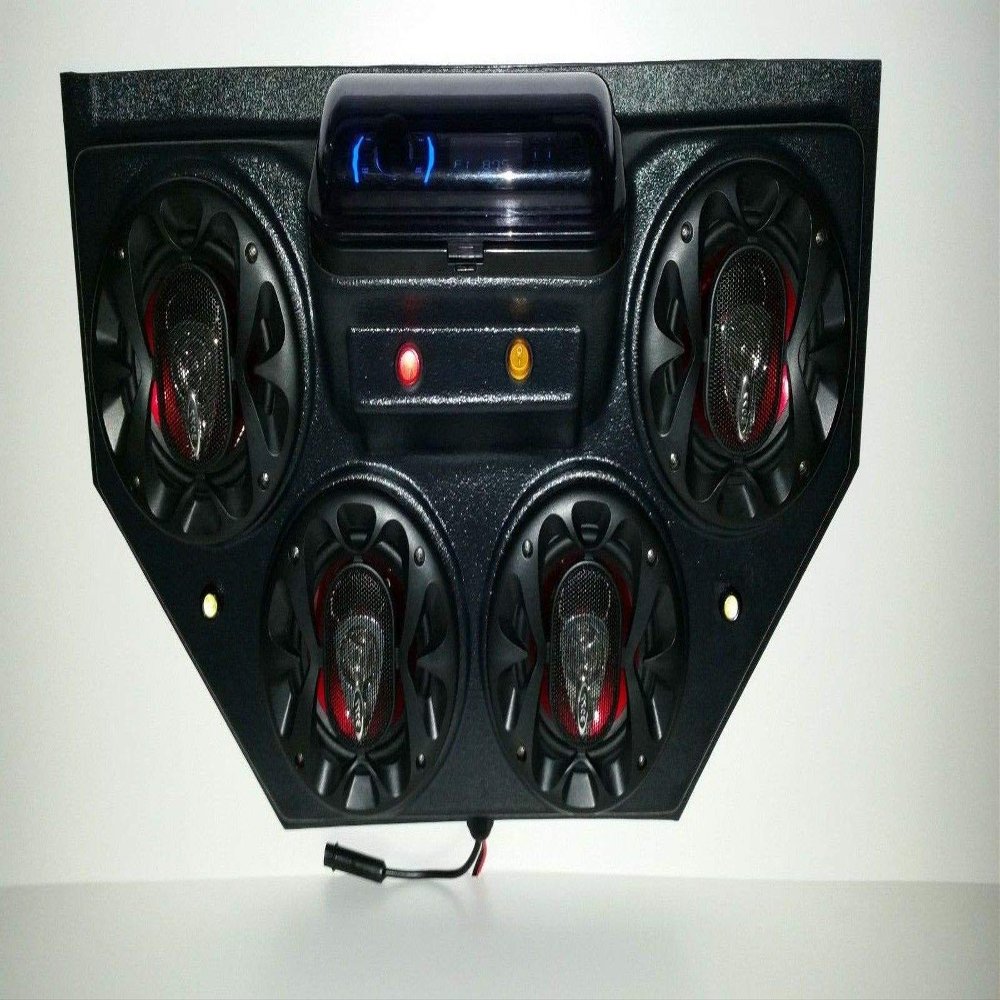 Golf Cart UTV Overhead Stereo Console Bluetooth Four Speakers Sound System