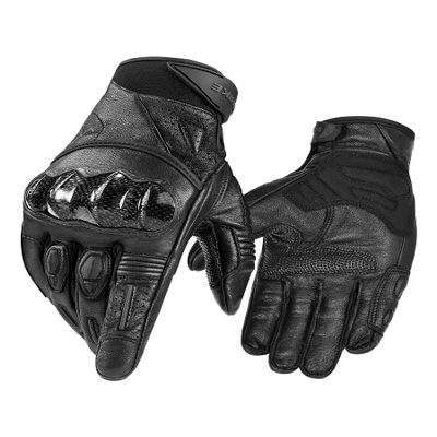 INBIKE Motorcycle Gloves Genuine Leather Powersports Motorbike Gloves Black Large