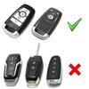 iJDMTOY Exact Fit Black Glossy Carbon Fiber Finish Key Fob Shell Compatible with Ford 2018-up Mustang F150 F250 Bronco Explorer Expedition Keyless Smart Key view 2