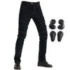 Motorcycle Riding Protective Pants Armor Motocross Racing Denim Jeans Upgrade Knee Hip Protective Pads (Black, L) view 1