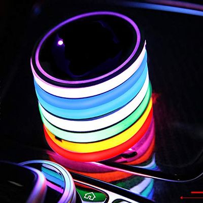2pcs Colorful LED Coaster Lighting USB Charging Light Accessories Interior Decoration Lights Mouldings Trim Lamp for 2021 2020 2019 2018 Lexus f Sport rc 350 gs300 gx470 RCF lx470 ls 400 lc500 hs250