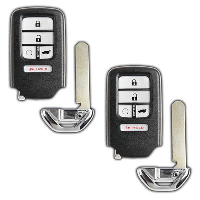 KeylessOption Keyless Entry Remote Start Smart Car Key Fob for Honda Pilot CR-V Civic 2016-19 KR5V2X (Pack of 2)