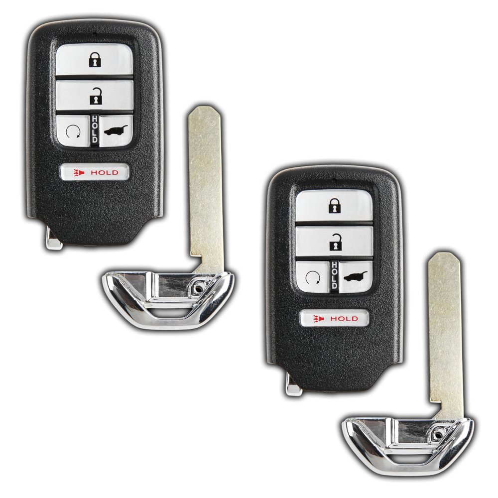 KeylessOption Keyless Entry Remote Start Smart Car Key Fob for Honda Pilot CR-V Civic 2016-19 KR5V2X (Pack of 2)