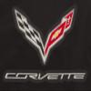 JH DESIGN GROUP Mens Chevy Corvette C7 Emblem Lightweight Zip-Up Nylon Jacket (X-Large, Black) view 3
