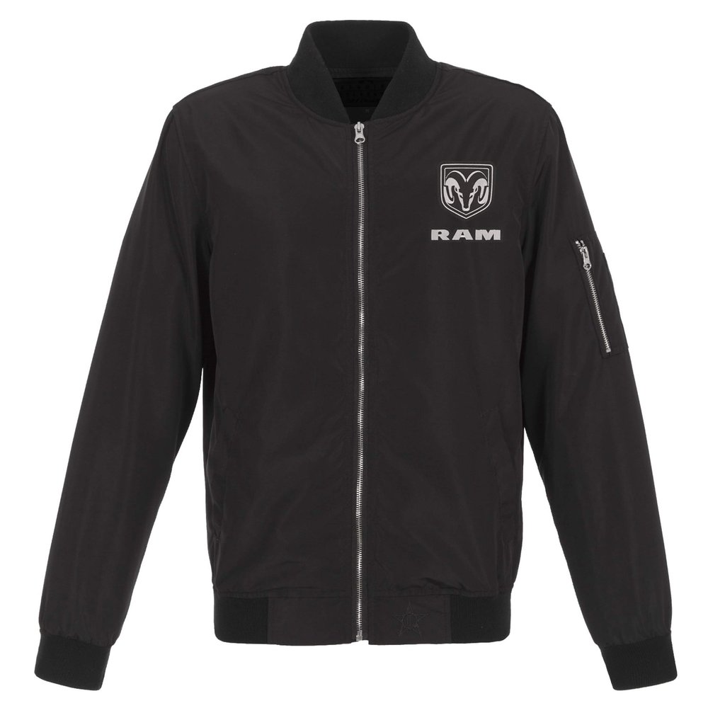 Jh Design Men's Dodge RAM Lightweight Jacket Zip-Up Nylon Coat (X-Large, Black)