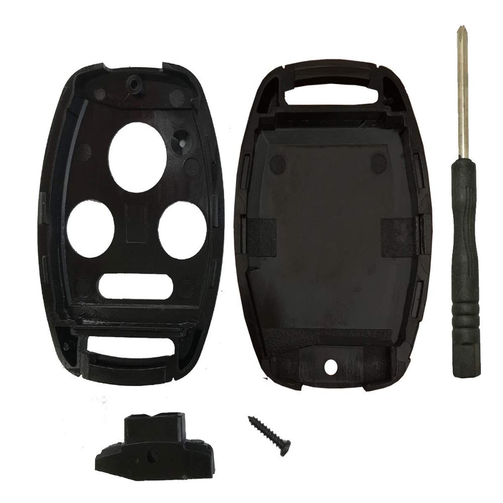 No Cutting Key Fob Shell Case Fit for Honda Accord Civic Ex Pilot Keyless Entry Remote Key Housing Replacement with Screwdriver