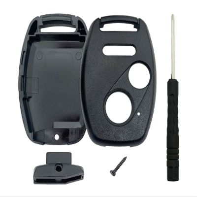 Key Fob Shell Case Fit for Honda Accord Crosstour Civic Odyssey CR-V CR-Z Fit Keyless Entry Remote Key Housing Replacement with Screwdriver (Black)