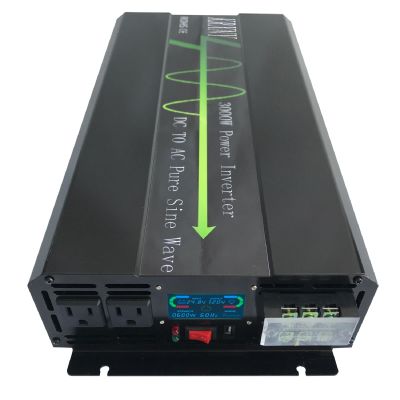 KRXNY 3000W Pure Sine Wave Power Inverter Converter 24V DC to 120V AC 60HZ Off Grid with LCD Display for RV Camping Home Solar