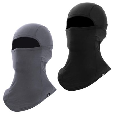 Tough Headwear Balaclava Ski Mask - Breathable Face Mask for Men - Flexible Hinge Full Face Cover - Windproof Motorcycle Gear - Black & Gray (2pcs)