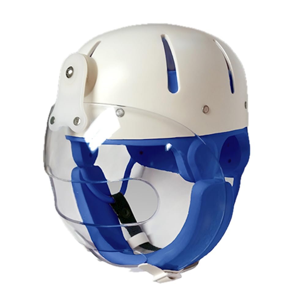 Danmar Hard Shell Helmet with Face-Guard (Medium, Royal Blue)