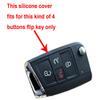 Silicone Key Cover Case Remote Fob Protector fit for VW Golf Polo 2016-2017 4 Buttons Keyless Entry Remote Key Fob Skin Protective Key Jacket (1 Black + 1 Red) view 2