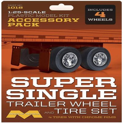 Pegasus Hobbies 1/25 Super Single Trailer Wheel & Tire Set (4), MOE1018