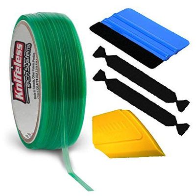 VViViD Knifeless Finish Line Vinyl Wrap Cutting Tape 50M Plus 3M Toolkit (Blue Squeegee, Yellow Squeegee 2xBlack Felts)
