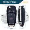 AKS KEYS Replacement for Selected Ford Fusion Flip Key Fob 4 Buttons That use FCC N5F-A08TAA - 315 MHz Compatible with Ford Fusion 2013 2014 2015 2016 (1) view 3