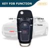 AKS KEYS Replacement for Selected Ford Fusion Flip Key Fob 4 Buttons That use FCC N5F-A08TAA - 315 MHz Compatible with Ford Fusion 2013 2014 2015 2016 (1) view 4