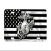Marine Corps License Plate, USMC License Plate, Marine License Plate, USMC License Plates for Front of Car, USMC Black Flag License Plate, USMC Plate, Made in USA by Airstrike (Made of Metal)-774 view 1