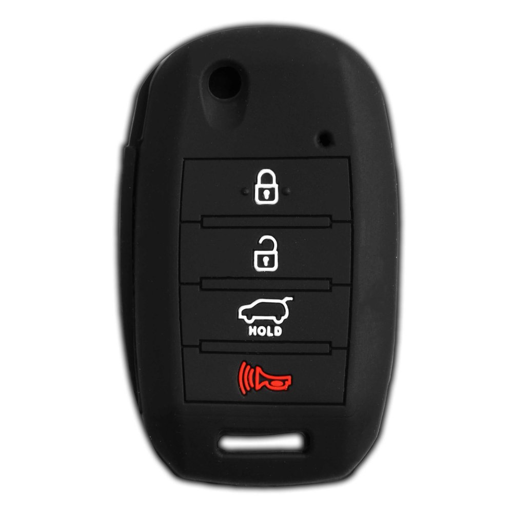 KeyGuardz Keyless Entry Remote Car Key Fob Outer Shell Cover Soft Rubber Protective Case for Kia Hyundai OSLOKA-875T, TQ8-RKE-4F19