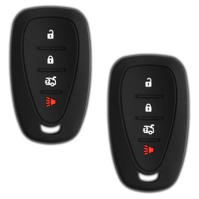 Protective Keyless Entry Remote Car Smart Key Fob Outer Shell Cover Soft Rubber Case for Chevy Volt Bolt Sonic Spark HYQ4EA (Pack of 2)