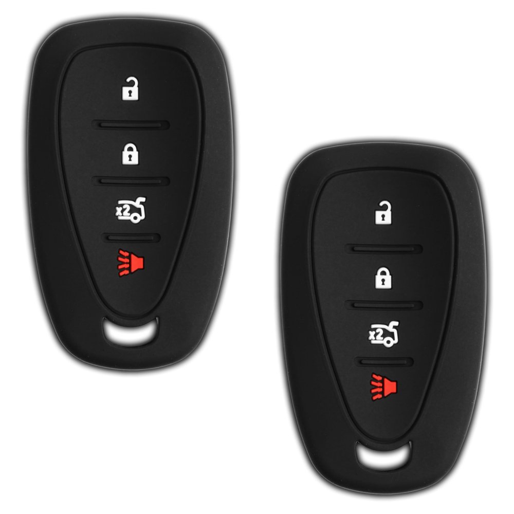 Protective Keyless Entry Remote Car Smart Key Fob Outer Shell Cover Soft Rubber Case for Chevy Volt Bolt Sonic Spark HYQ4EA (Pack of 2)