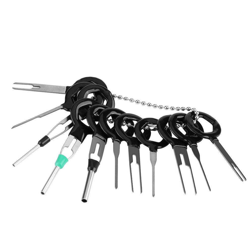 11 Pcs/Set Auto Car Terminal Removal Tool Plug Circuit Board Wire Harness Terminal Extraction Pick Connector Crimp Pin Back Needle Remove Set