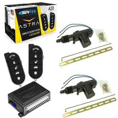 Car Alarm Security System 2 Door Locks Keyless Entry 2 Remote Control Scytek A20