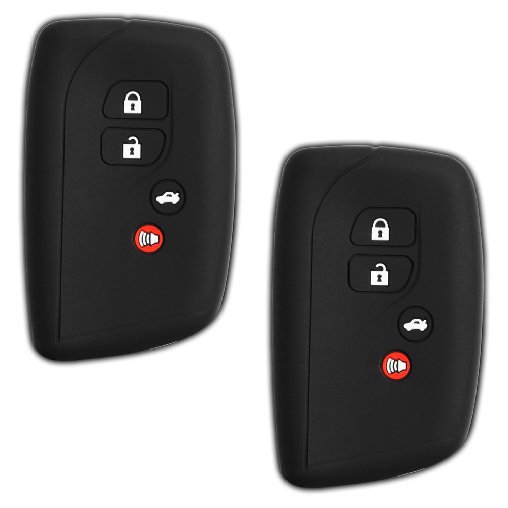 KeyGuardz Keyless Entry Remote Car Smart Key Fob Shell Cover Rubber Protective Case for LS460 LS600H HYQ14ACX (Pack of 2)