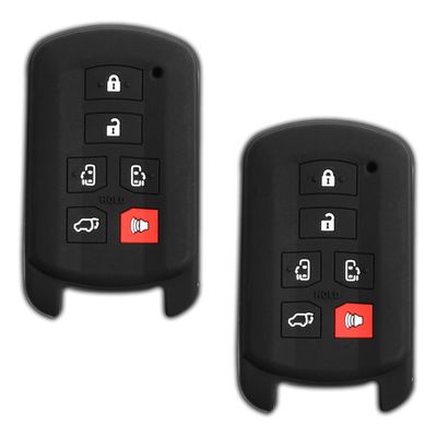 Keyless Entry Remote Car Smart Key Fob Shell Cover Rubber Protective Case for Toyota Sienna HYQ14ADR (Pack of 2)