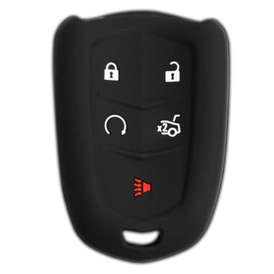 KeyGuardz Keyless Entry Remote Car Smart Key Fob Outer Shell Cover Soft Rubber Protective Case for Cadillac ATS CTS SRX XTS HYQ2AB