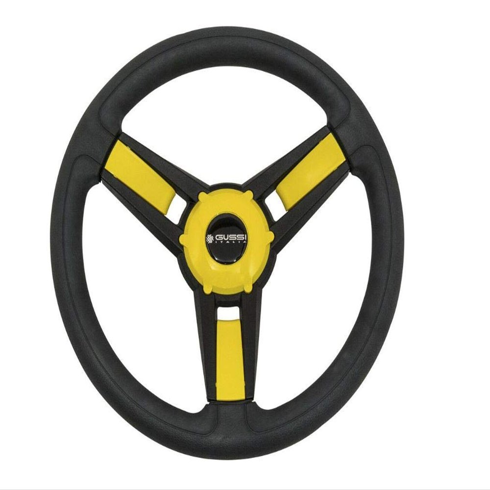 Gussi Model 13 Black/Yellow Steering Wheel for EZGO & STAR Golf Carts