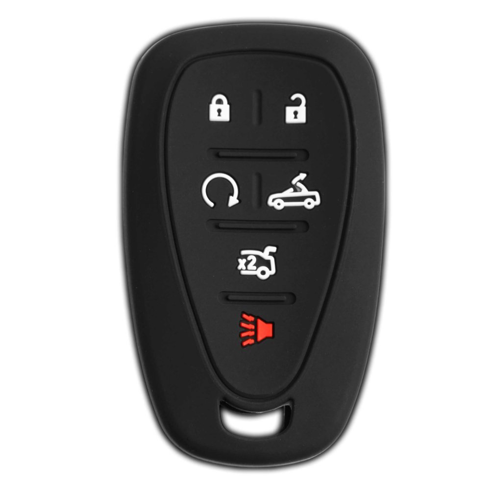 KeyGuardz Keyless Entry Remote Car Smart Key Fob Outer Shell Cover Soft Rubber Protective Case for Chevy Camaro HYQ4EA
