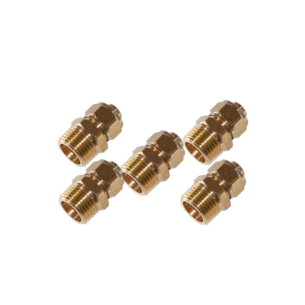 MPC Straight Compression Fitting for 1/2" O.D. Nylon Air Tube - 1/2" M NPT (5 PACK)