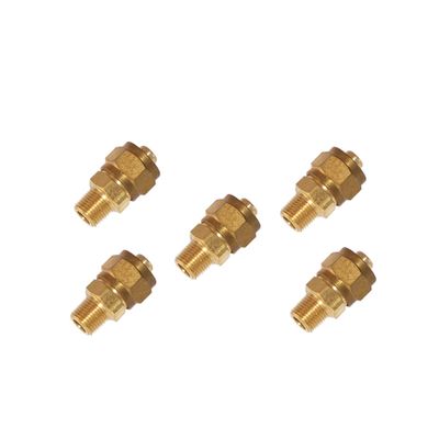 MPC Brass Compression Fitting - 1/4" Male NPT to 1/2" O.D Nylon Air Tube - 5 pack