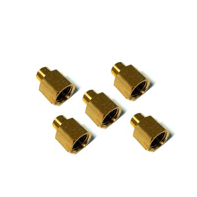 MPC Brass Hex Adapter - 1/4" Female NPT to 1/8" Male NPT - 5 PACK