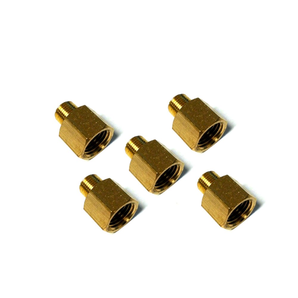 MPC Brass Hex Adapter - 1/4" Female NPT to 1/8" Male NPT - 5 PACK