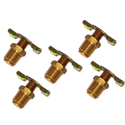 MPC Brass Drain Cock Valve for Air Tanks - 1/4" Male NPT (5-Pack)