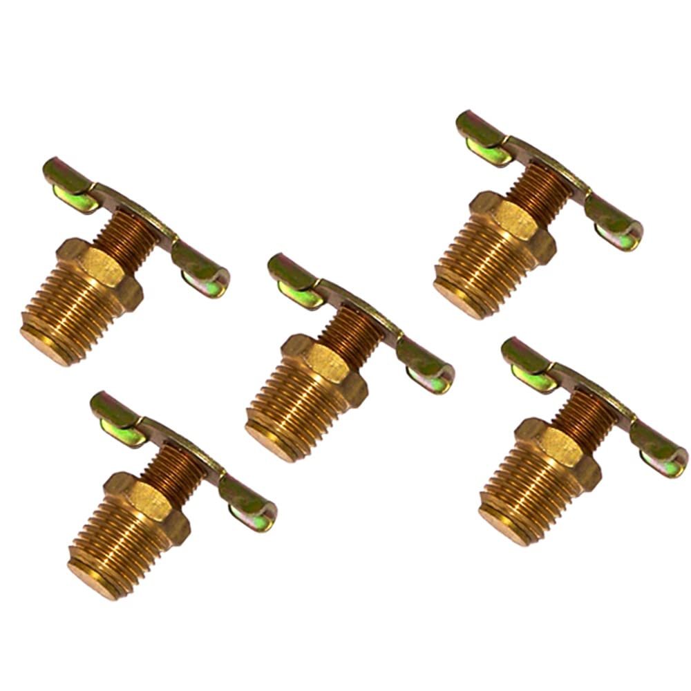 MPC Brass Drain Cock Valve for Air Tanks - 1/4" Male NPT (5-Pack)