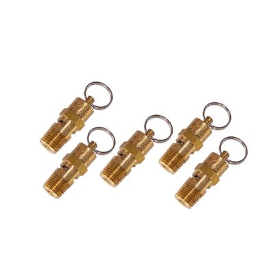 MPC Brass Spring Loaded Safety Valve 155 PSI Pop-Off - 1/4" Male NPT (5-Pack)