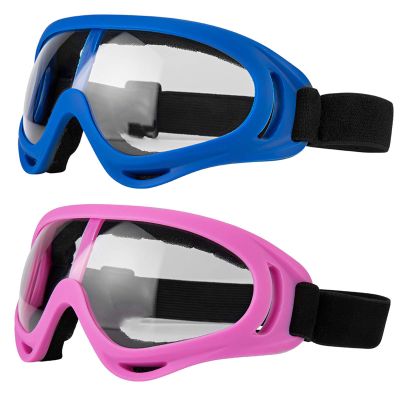 LJDJ Motorcycle Goggles - Glasses Set of 2 Transparent Lenses Dirt Bike ATV Motocross Anti-UV Adjustable Riding Offroad Protective Combat Tactical Military Goggles Men Women Kids Youth Adult