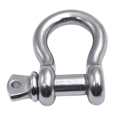 MarineNow Multi-Pack US Type 316 Stainless Steel Bow Shackle with Over Size Screw Pin for Anchor, Towing, Off Road Recovery (5/16" with 3/8" Pin .825T WLL, 50-Pack)