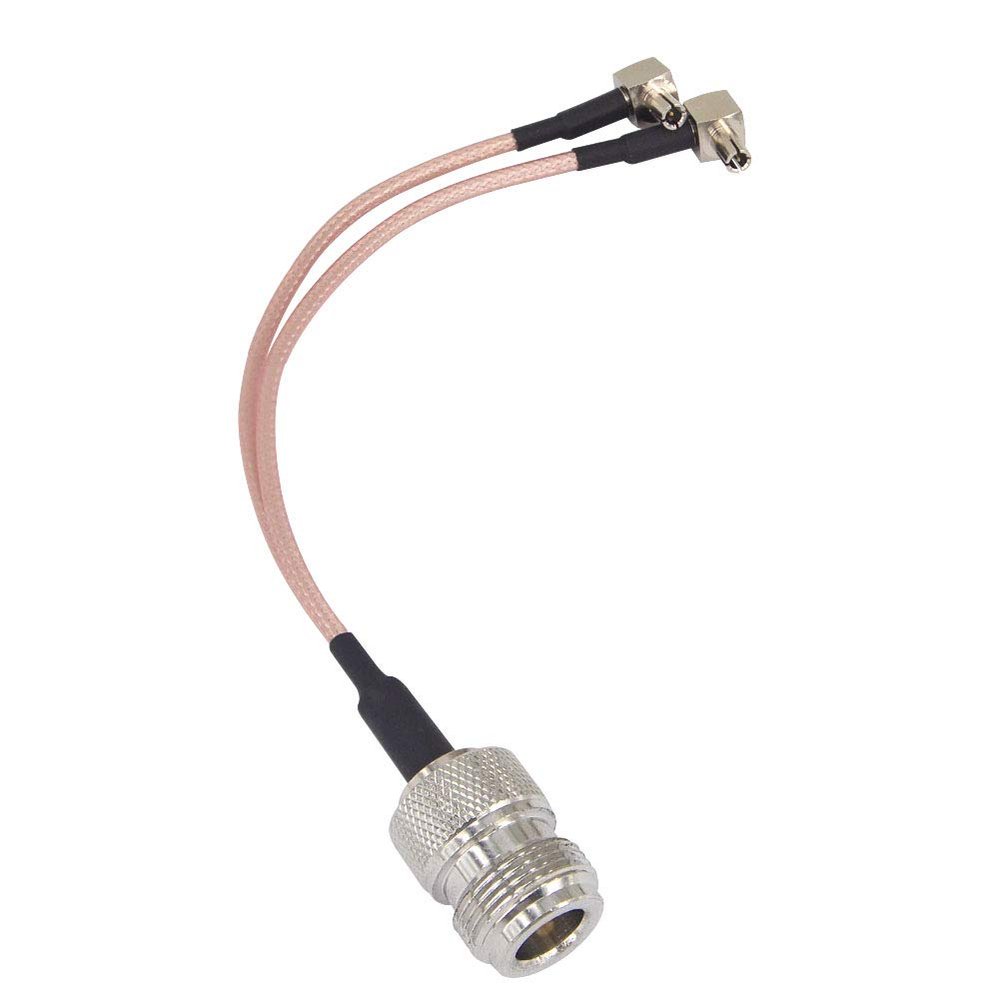 onelinkmore N Female Antenna Cable External Antenna Adapter Cable Pigtail N Female to 2 X TS9 Male Connector Antenna Cable Splitter Combiner Y Type Cable Pigtail RG316 15CM
